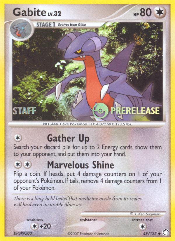 Mysterious Treasures Gabite #48 Staff Prerelease